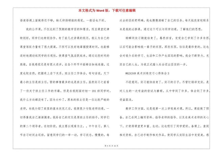 美术教育实习心得体会5篇_第5页