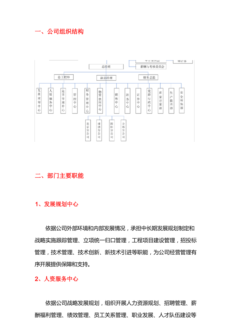 2020年铁矿石企业组织架构和部门职能_第2页