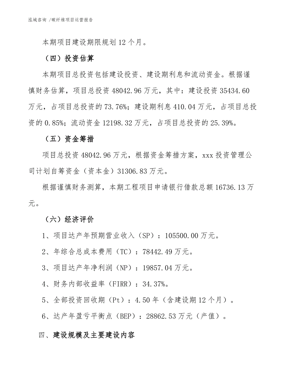 碳纤维项目运营报告（模板范本）_第4页