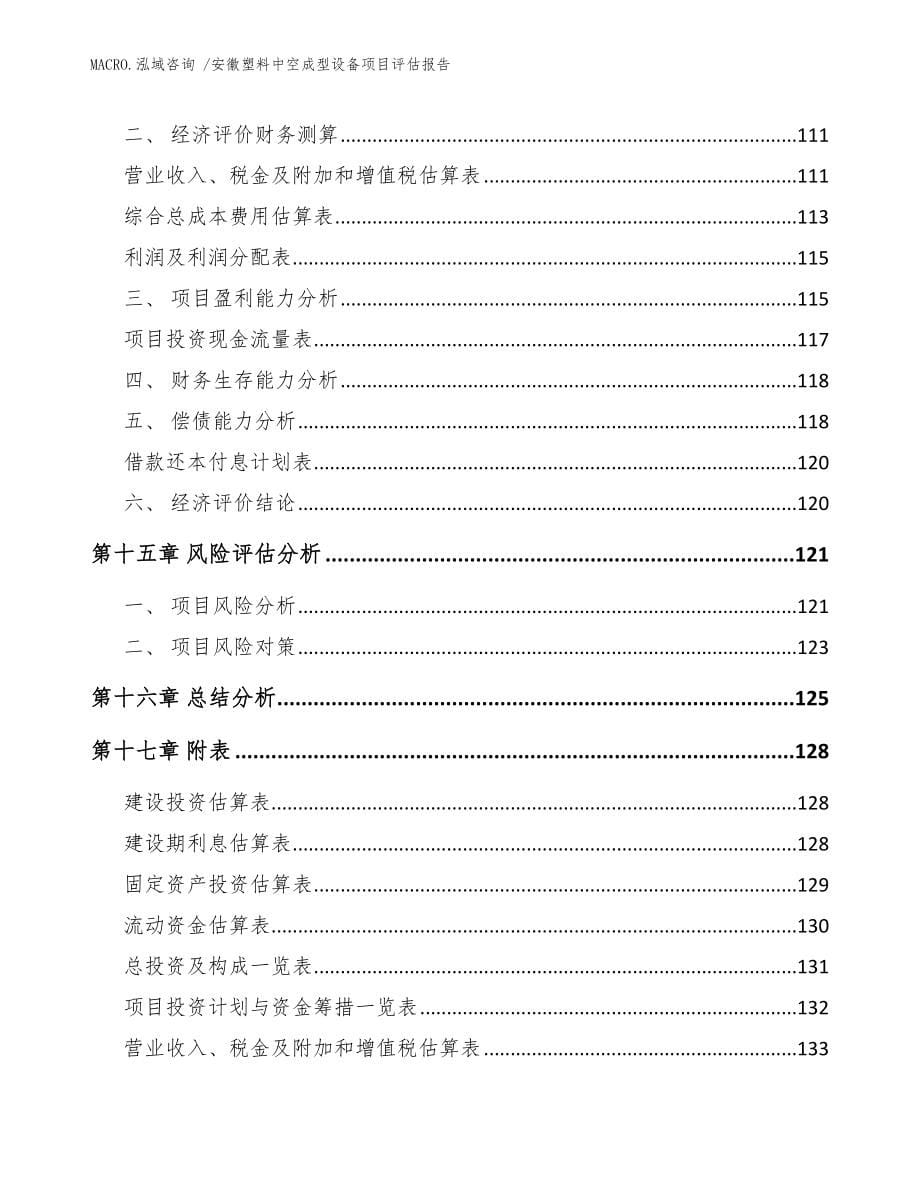 安徽塑料中空成型设备项目评估报告模板范本_第5页