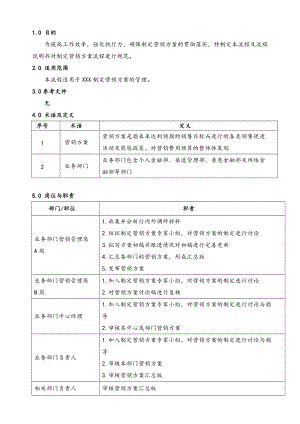 制定零售业务条线营销方案-流程说明书