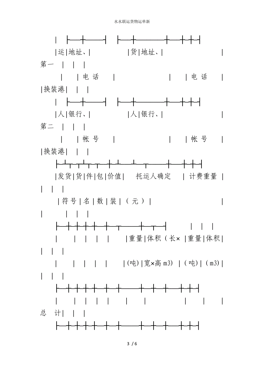 2022版水水联运货物运单新_第3页