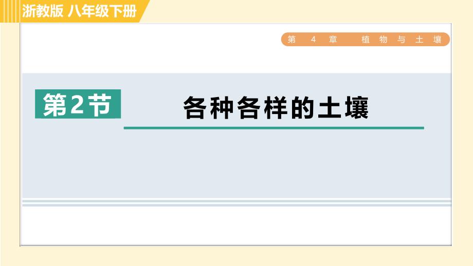 浙教版八年级下册科学 第4章 4.2 各种各样的土壤 习题课件_第1页