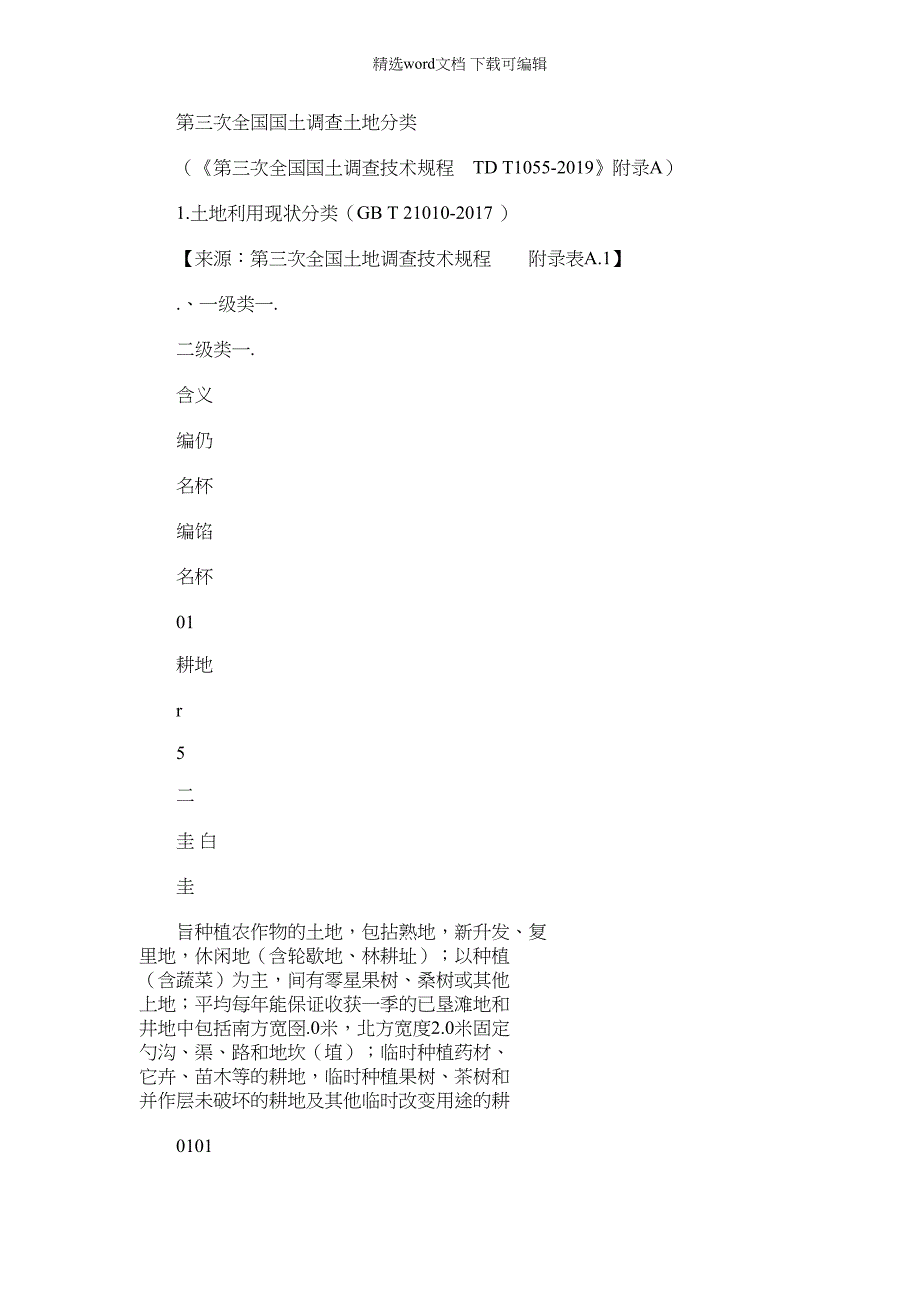 2022年第三次全国国土调查土地分类_第1页