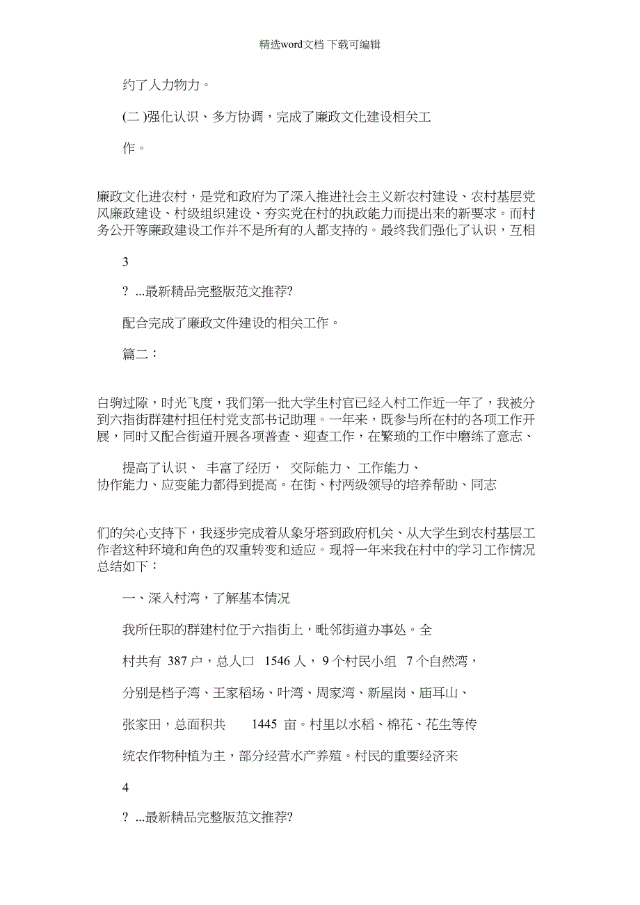 2022年村官工作个人年终总结例文_第3页