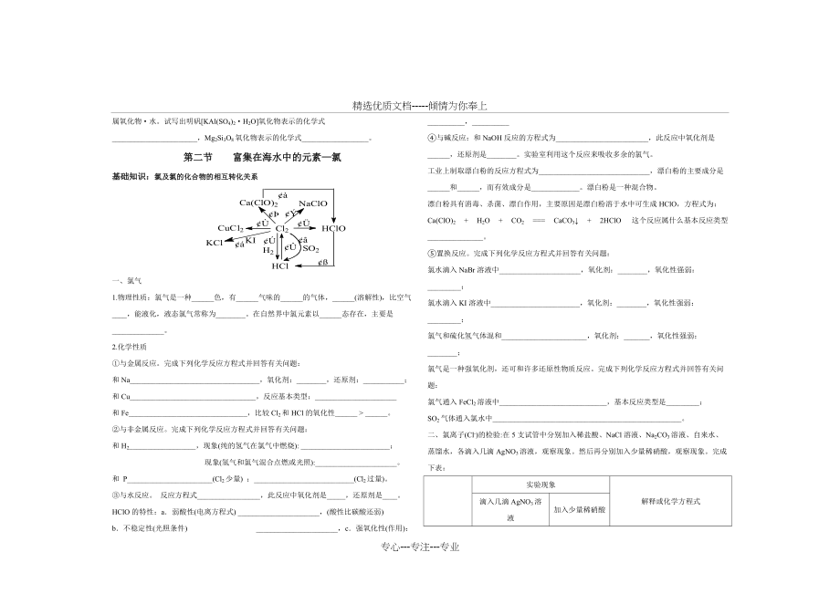 必修1第四章复习——知识点填空及练习(共9页)_第2页