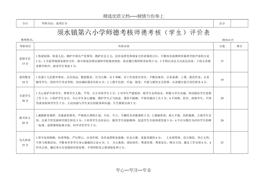 师德考核学生评价表(共3页)_第2页