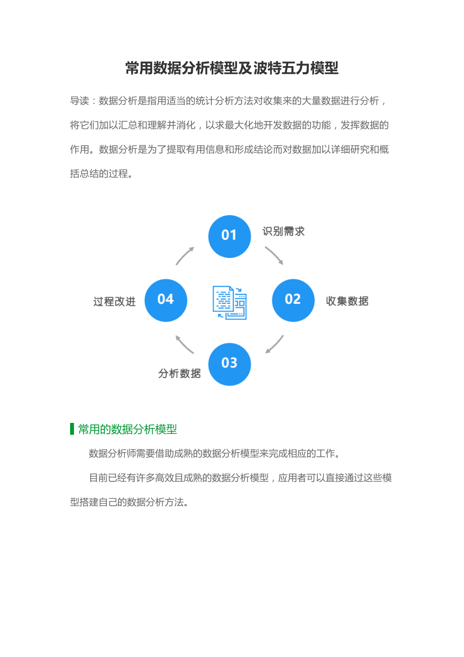 常用数据分析模型及波特五力模型_第1页