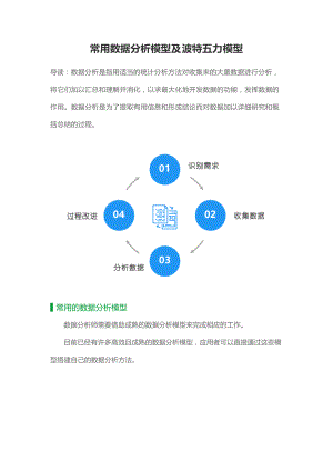 常用数据分析模型及波特五力模型