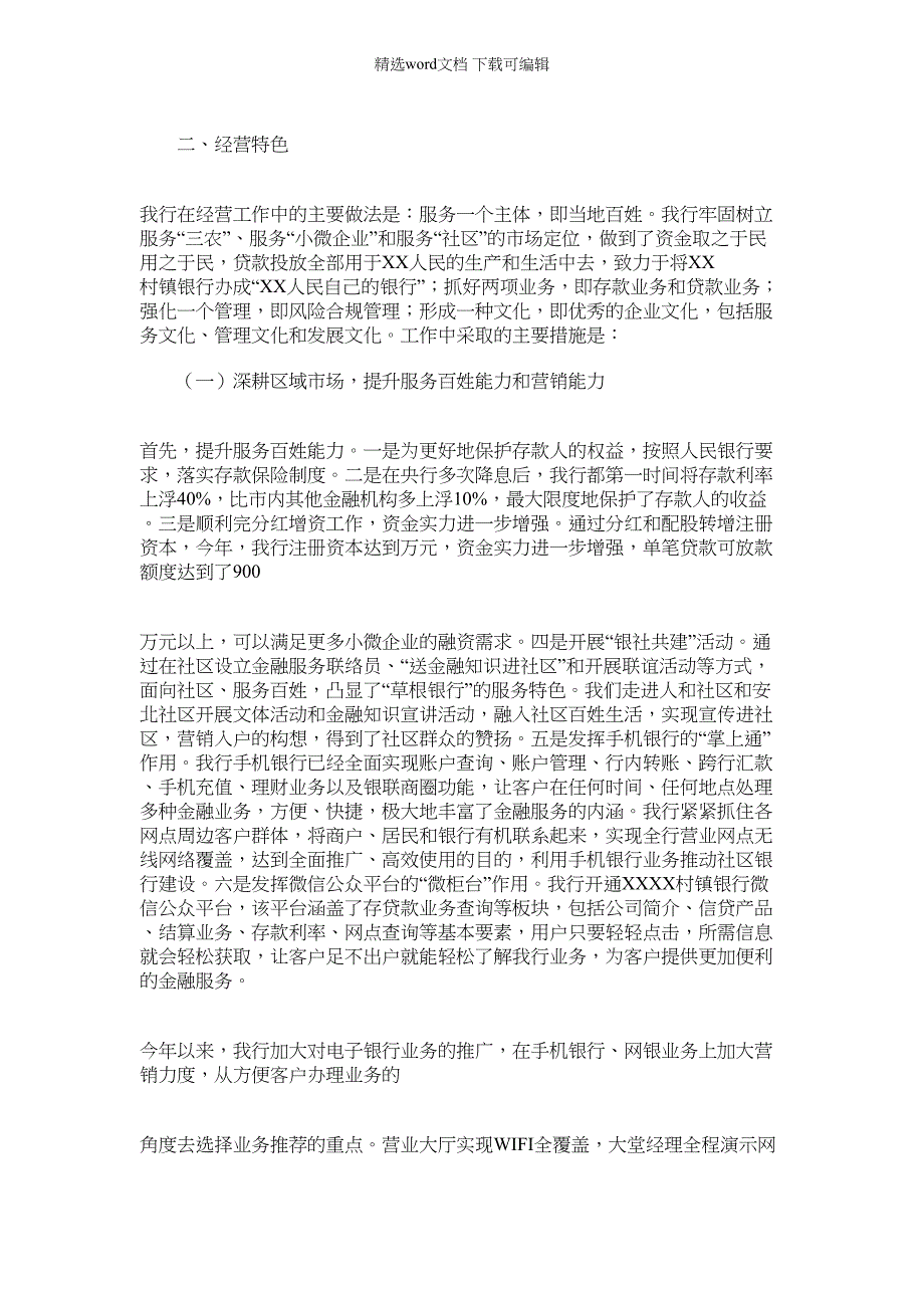 2022年村镇银行XX年工作总结及工作思路_第2页