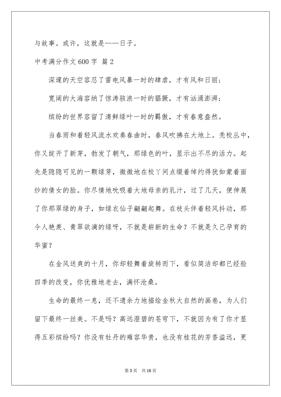 中考满分作文600字汇总9篇_第3页