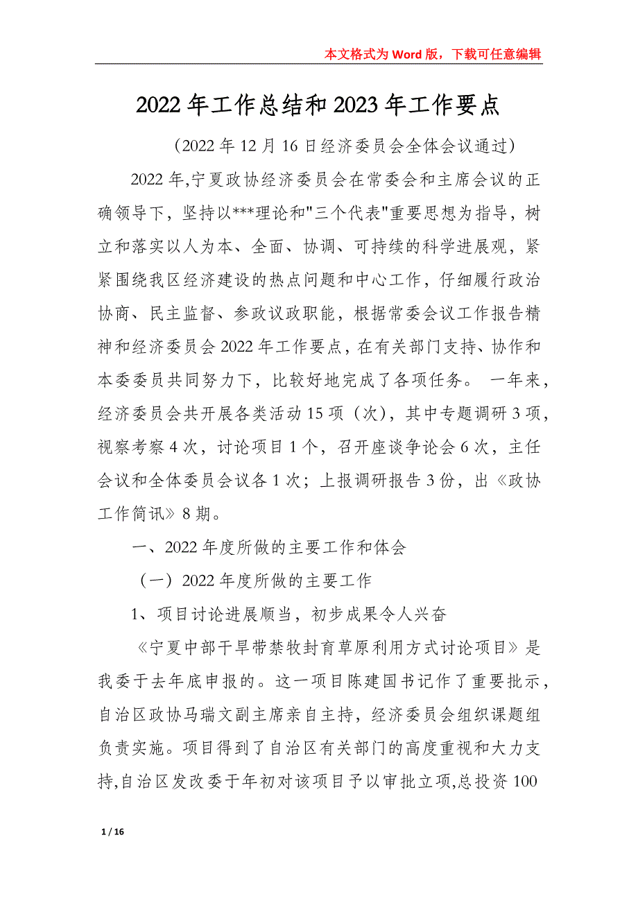 2022年工作总结和2023年工作要点_第1页