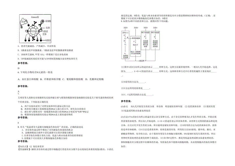 2020-2021学年四川省达州市宝城镇中学高三生物期末试题含解析_第2页