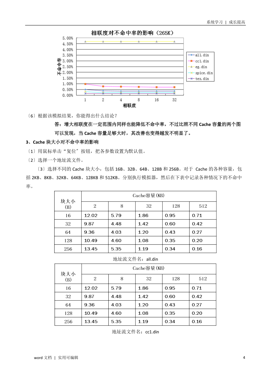 大连理工大学计算机系统结构实验-实验四 终稿_第4页