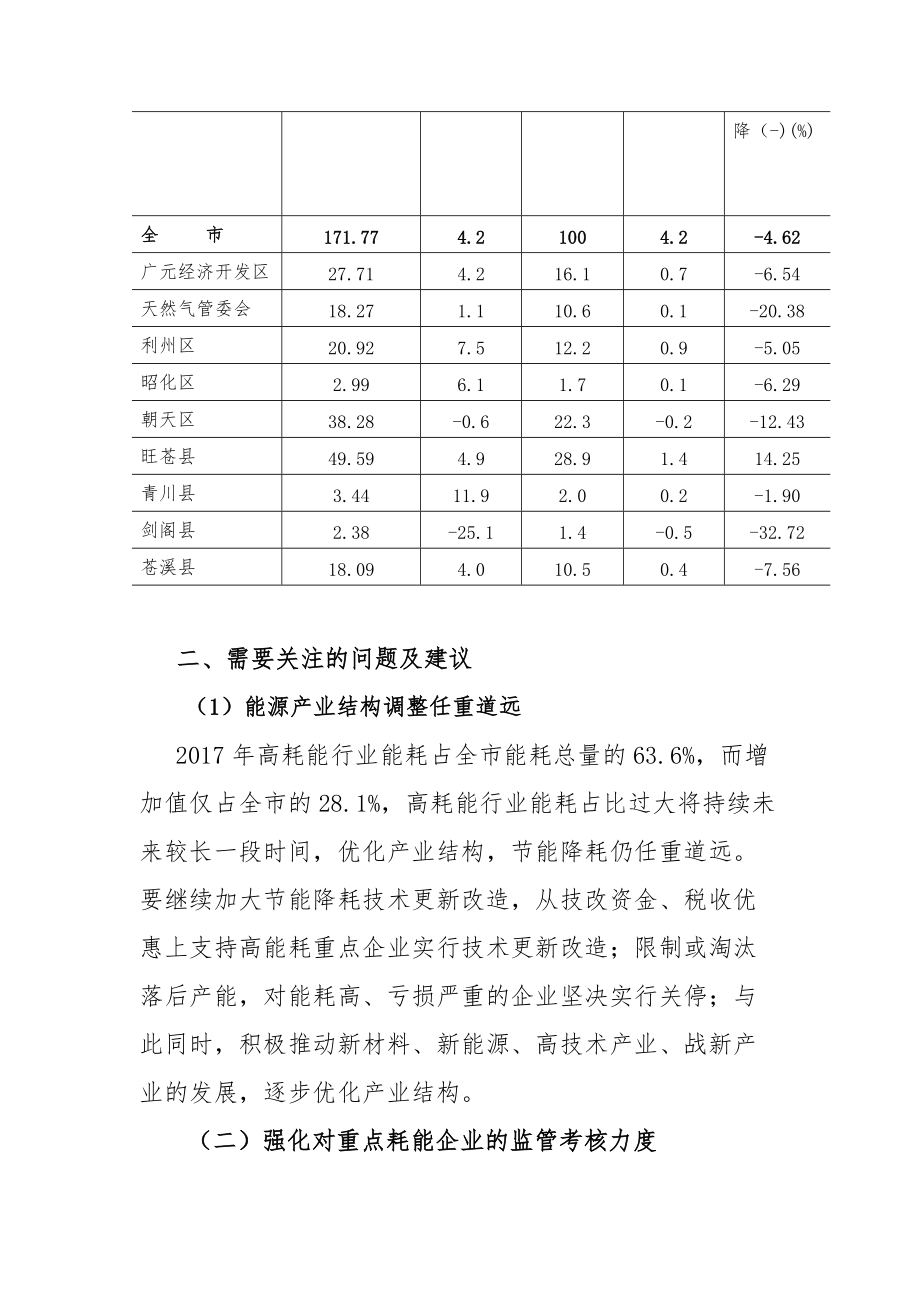 5108广元市2017年广元市规上工业能源消费简析_第4页