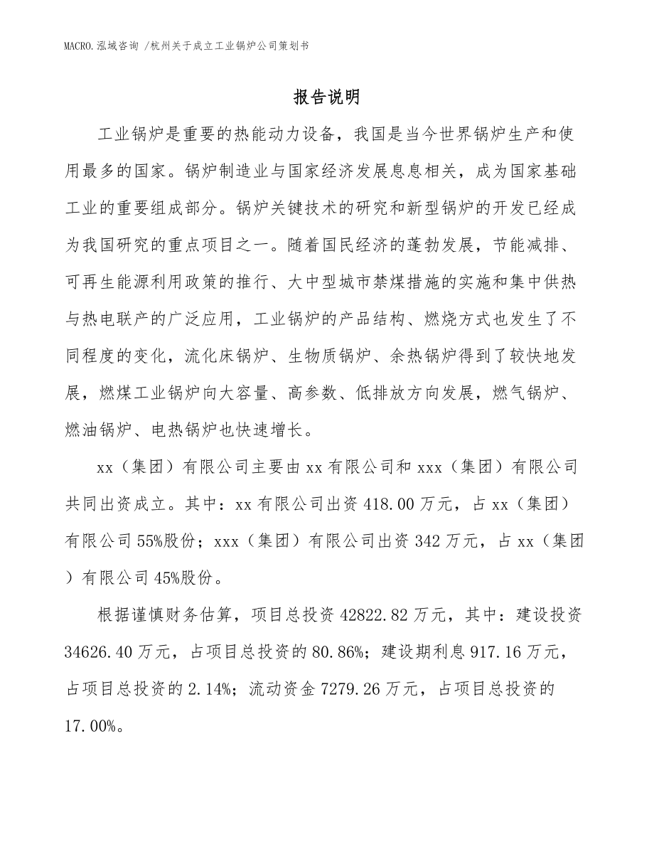 杭州关于成立工业锅炉公司策划书模板参考_第2页