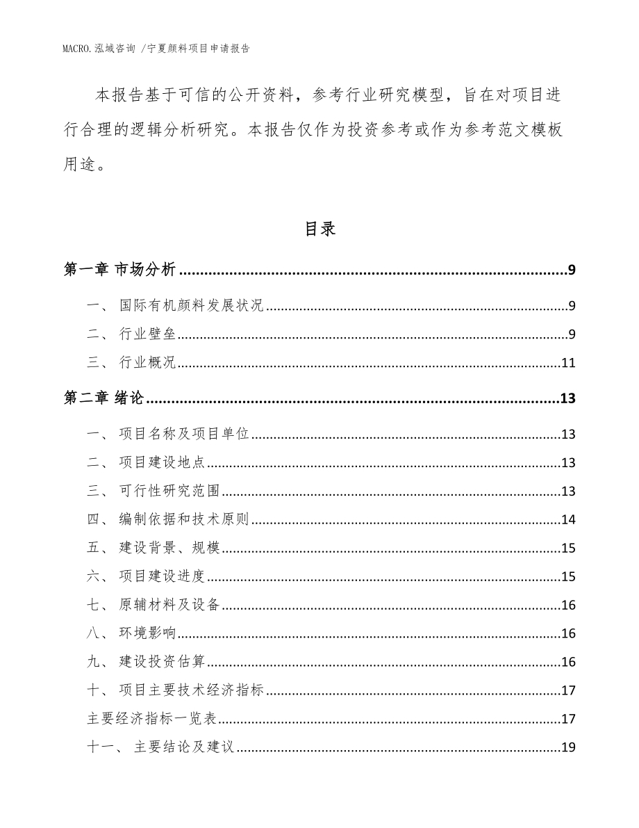 宁夏颜料项目申请报告（范文模板）_第3页