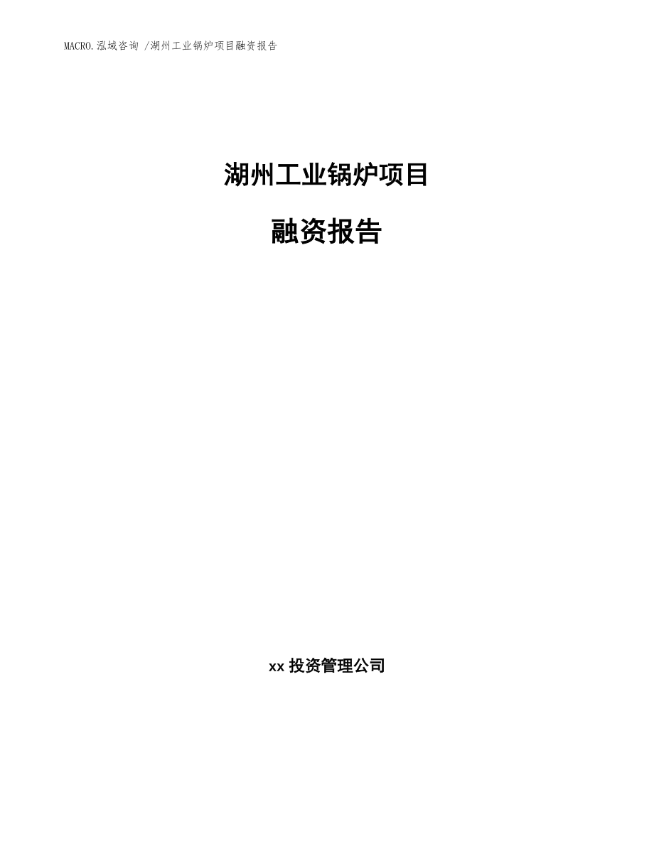 湖州工业锅炉项目融资报告模板参考_第1页