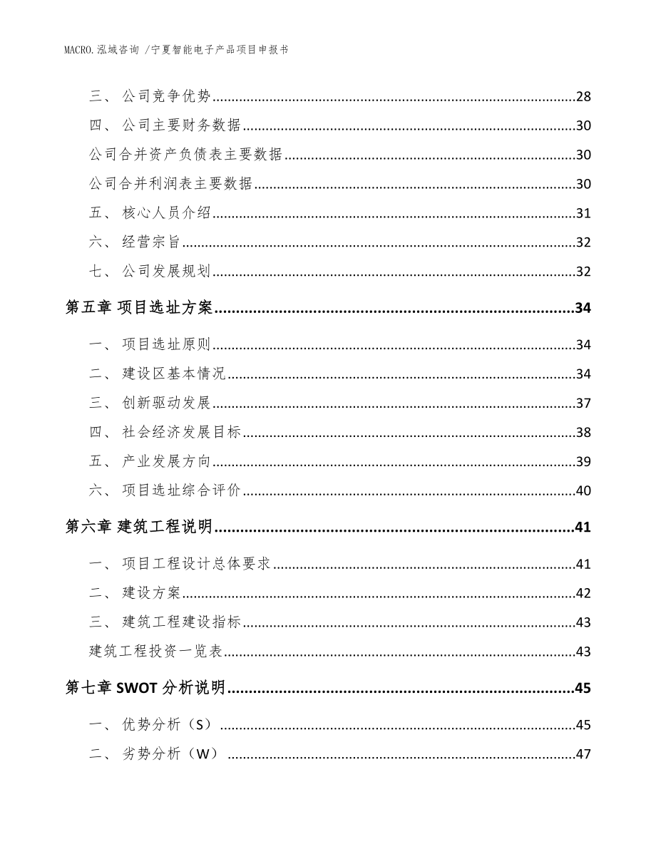 宁夏智能电子产品项目申报书_模板范文_第2页