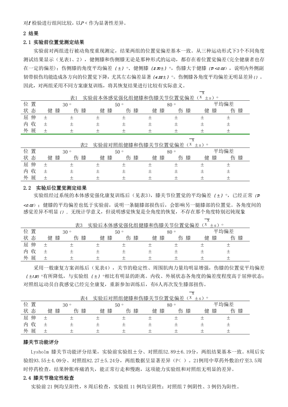 侧副韧带损伤后膝本体感觉康复训练研究_第3页