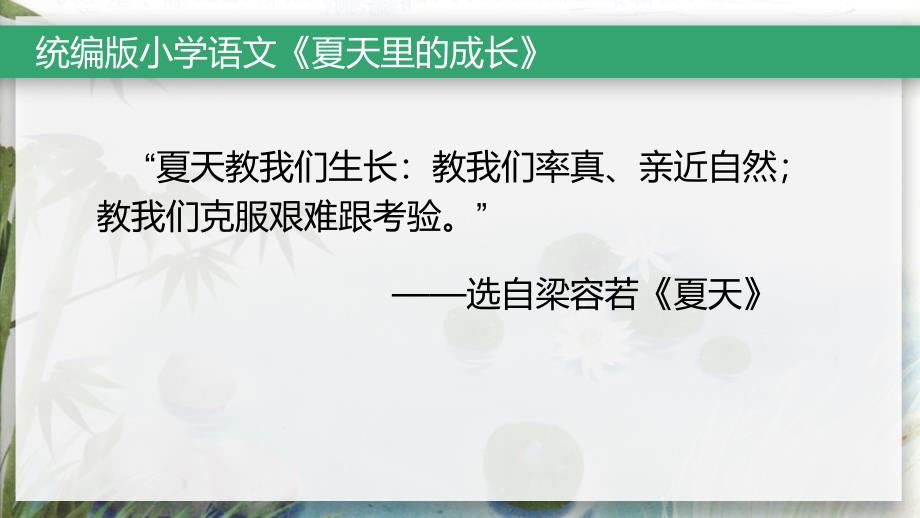 统编语文六年级上册夏天里的成长ppt课件_第4页