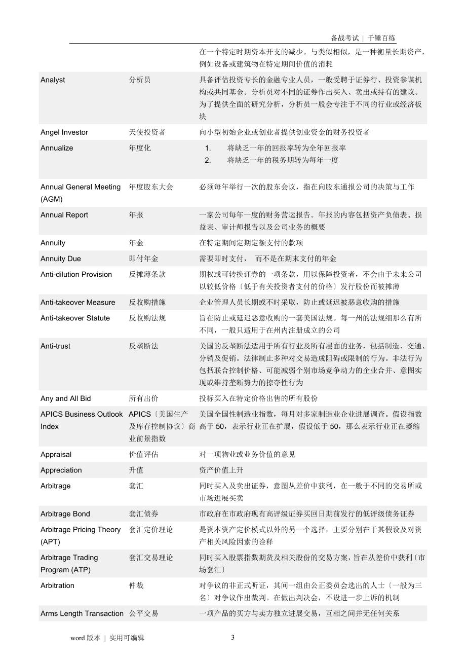 金融专业中英文词汇大全借鉴_第3页