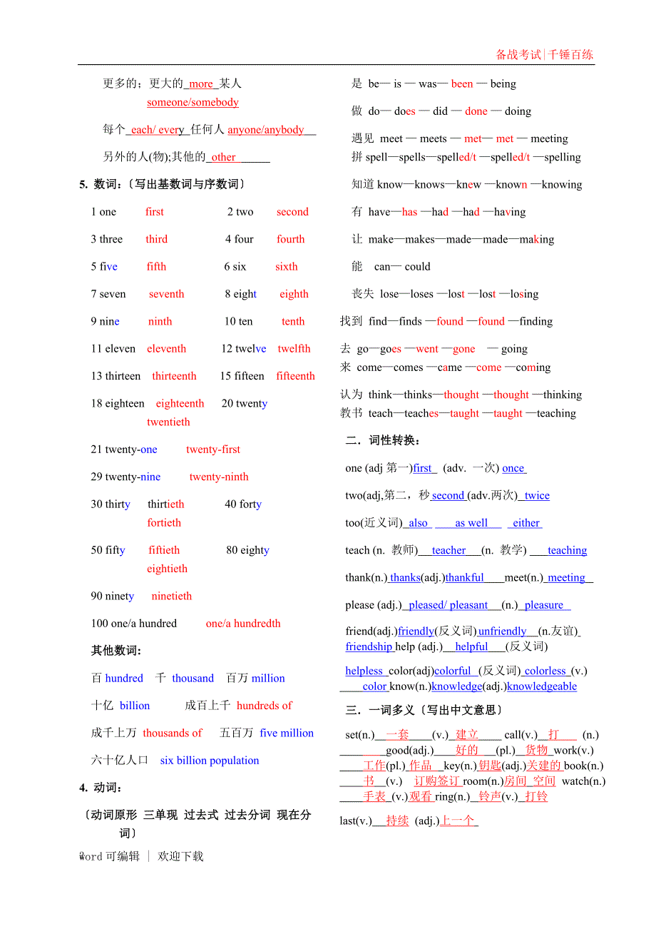 初三英语中考总复习 答案分享_第2页