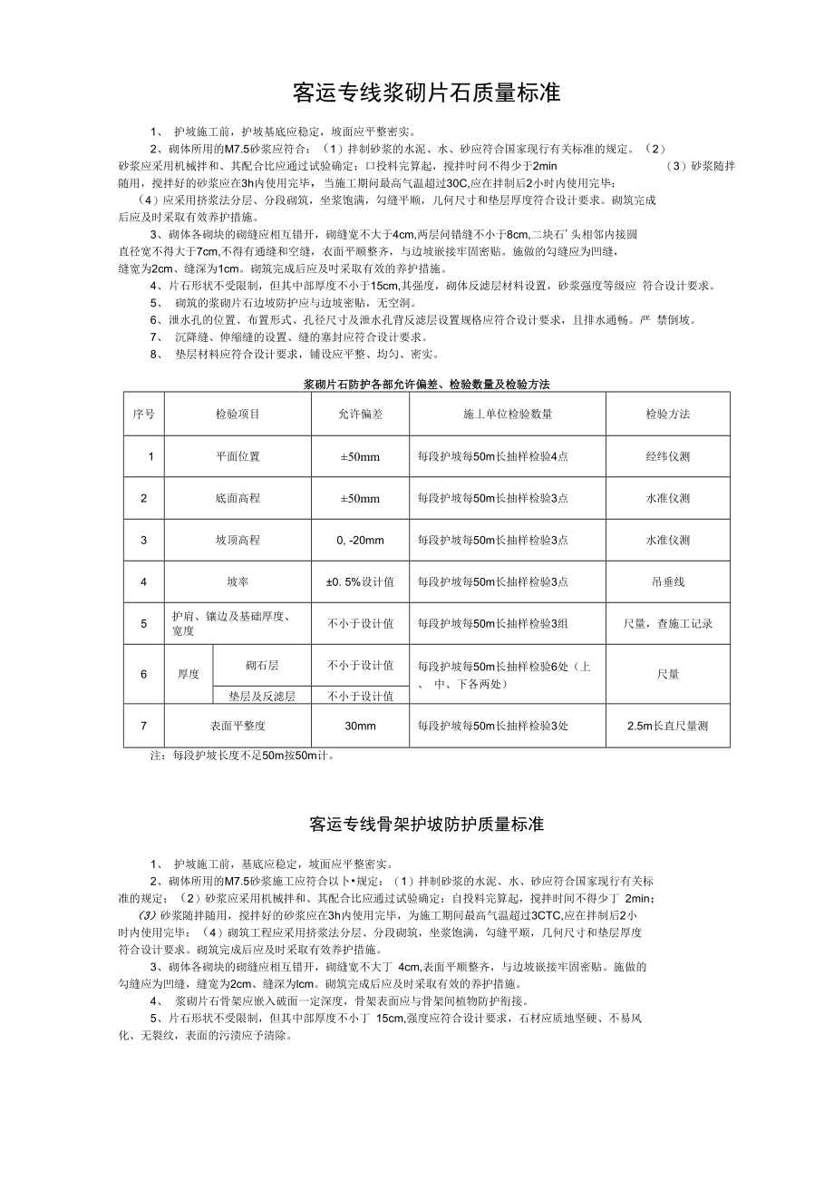 [推荐]：客运专线浆砌片石质量标准_第1页