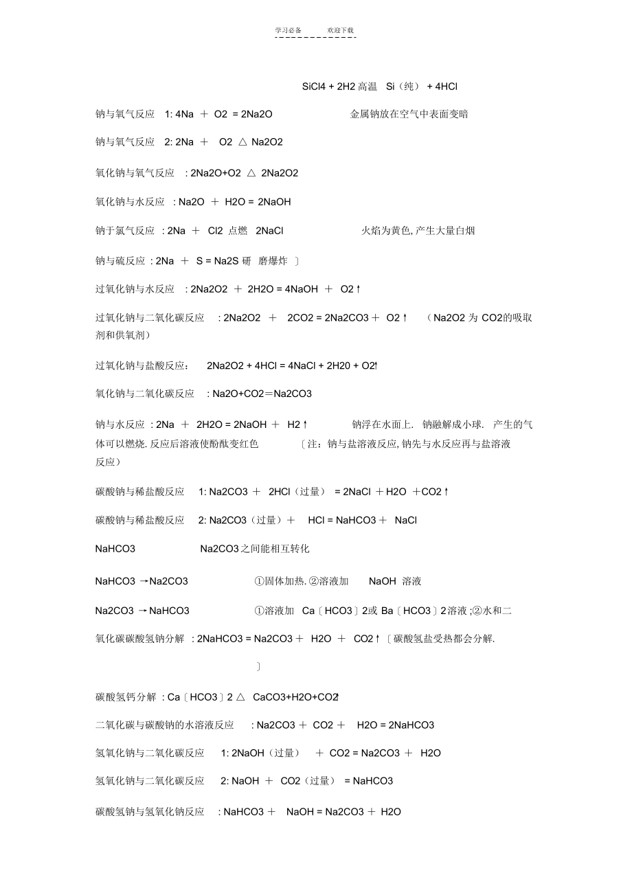 2022年高中必背化学方程式_第3页