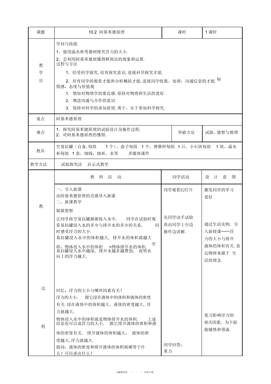 2022年《102阿基米德原理》教学设计_第2页