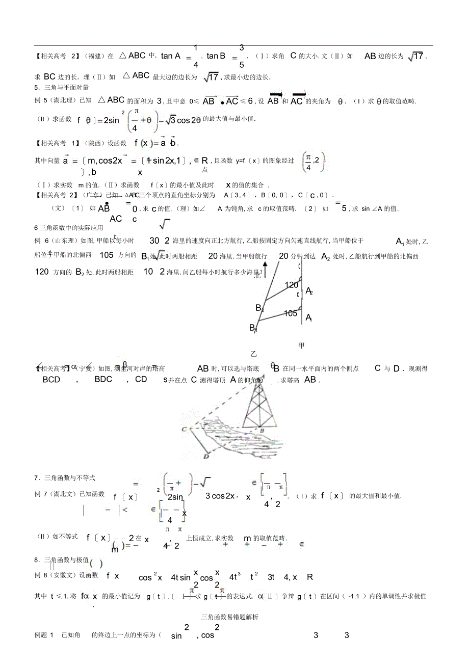 2022年高中数学三角函数典型高考题精选精讲_第3页