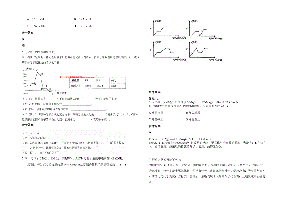 河北省衡水市深州北溪村乡中学2020-2021学年高三化学上学期期末试卷含解析_第2页