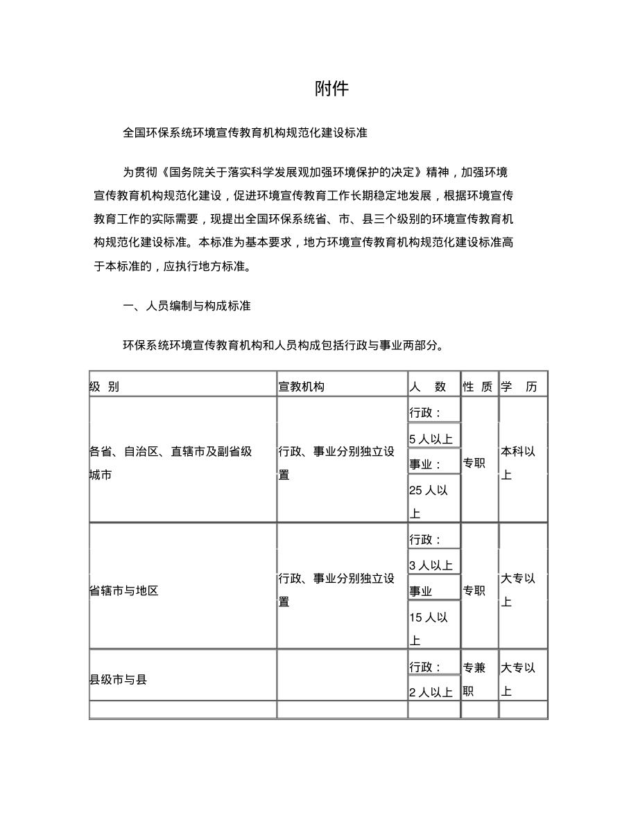 全国环保系统环境宣传教育机构规范化建设标准_第1页