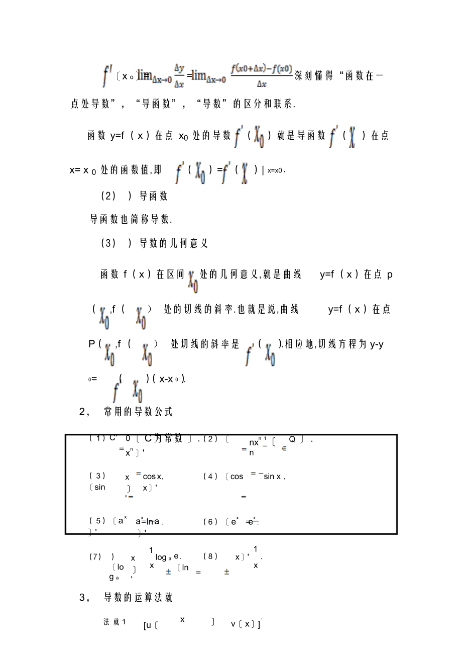 2022年高中数学导数及其导数应用的复习资料_第2页