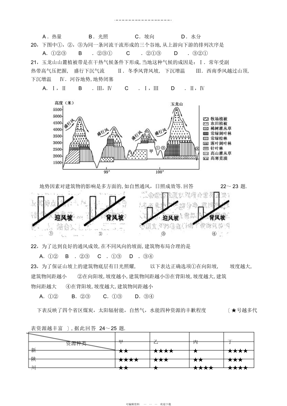 2022年高三地理选择题_第3页