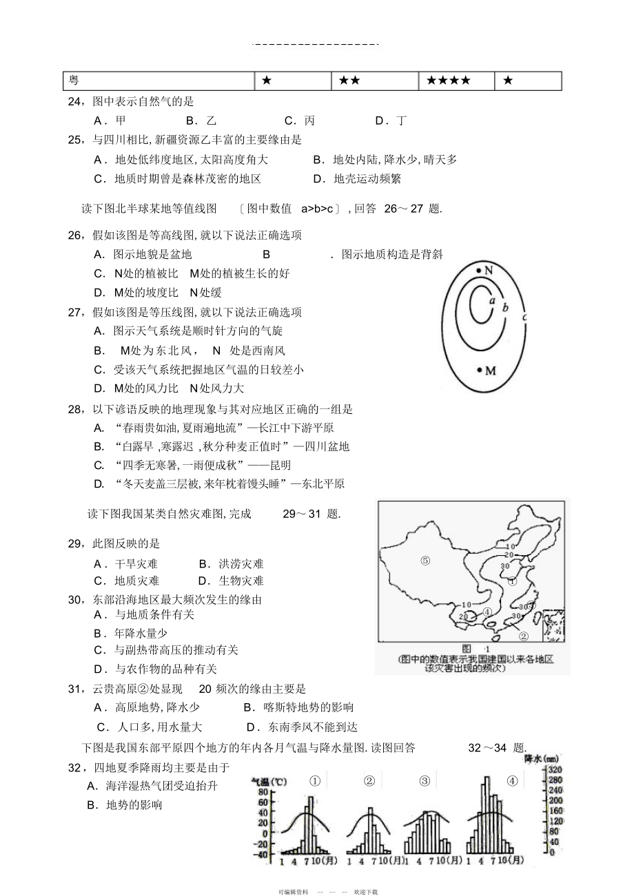 2022年高三地理选择题_第4页