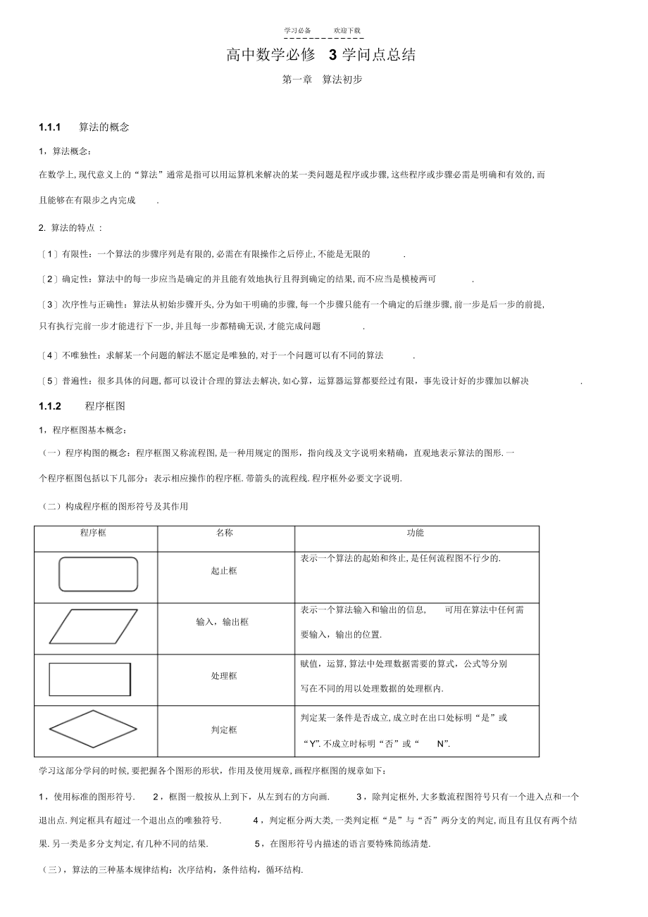 2022年高中数学必修三算法及其知识点_第1页