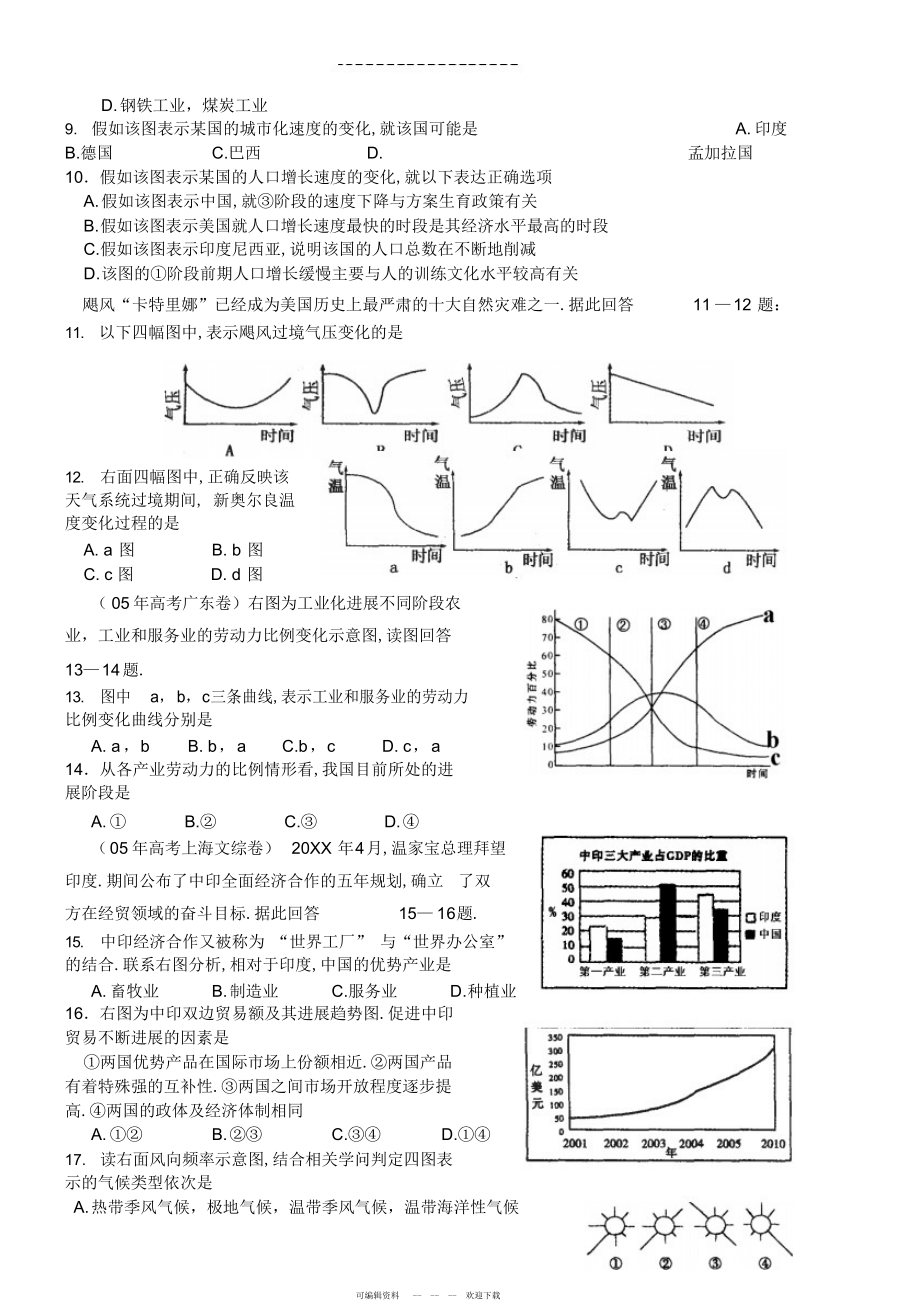 2022年高三地理读图专题练习题_第2页