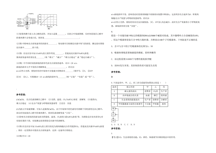 2020-2021学年吉林省长春市市第四十八中学高三生物下学期期末试卷含解析_第2页