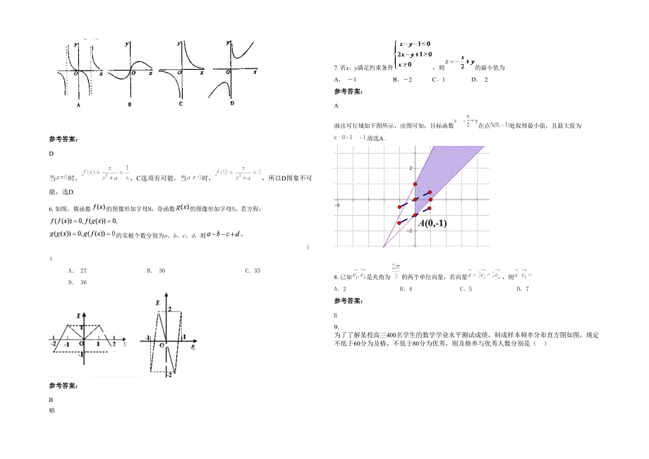 2020-2021学年上海市闵行区建虹中学高三数学文月考试卷含解析_第2页