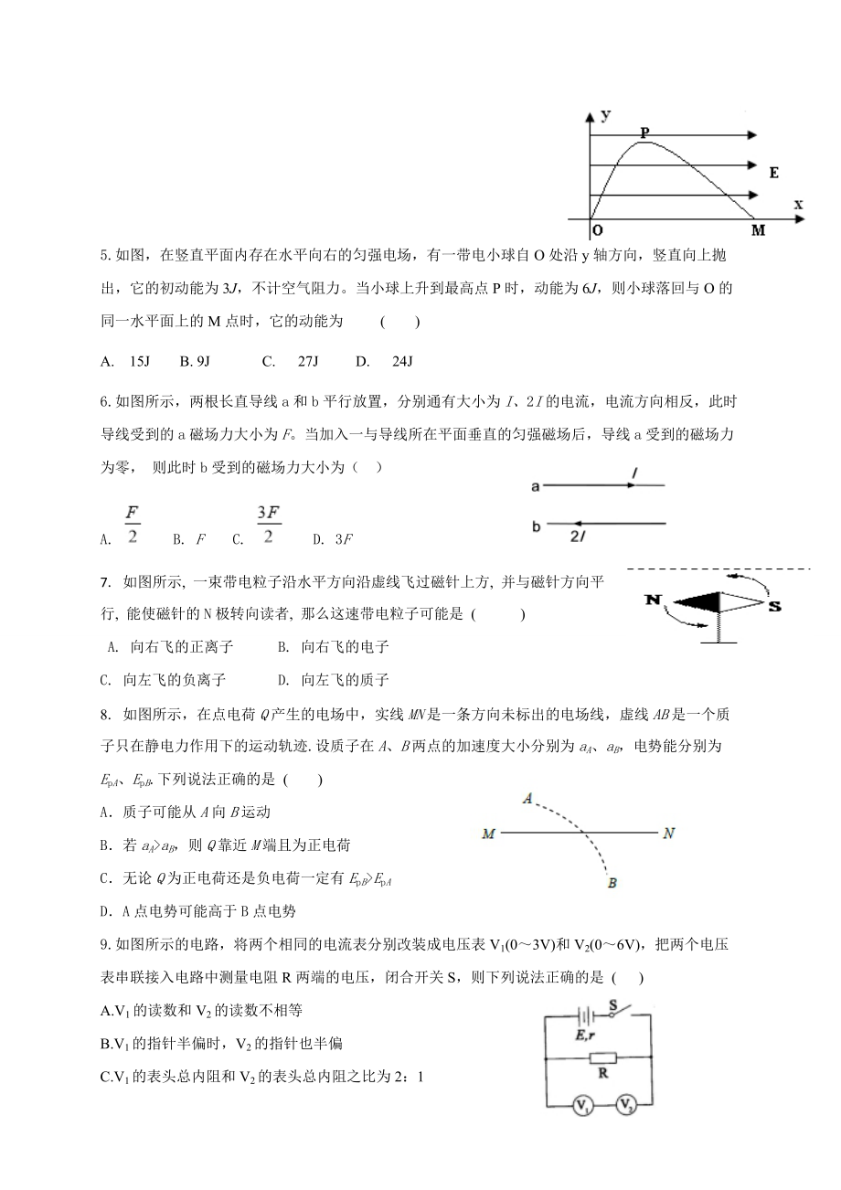 湖南省邵东市第三中学2021-2022学年高二上学期第三次月考物理试卷_第2页