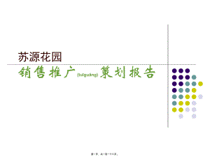 江苏泰州苏源花园销售推广策划报告