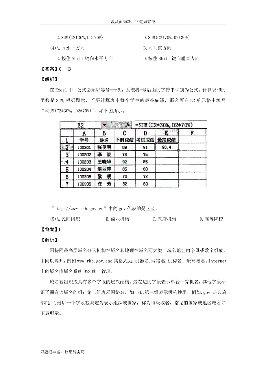 专项考练程序员考试真题及答案(1)（近几年考题）_第2页