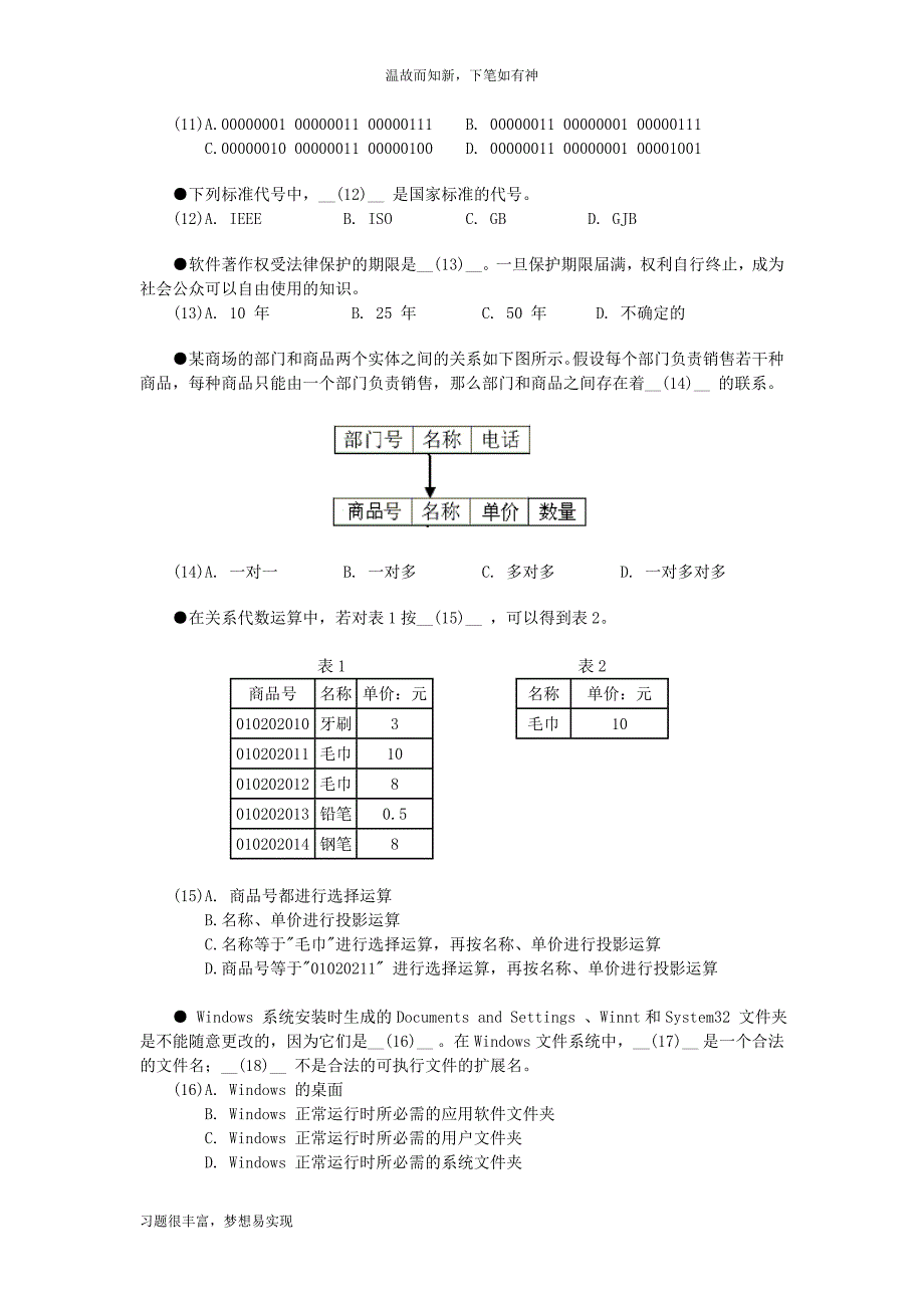 专题测练程序员考试专项练习及答案(1)（近年试题）_第2页