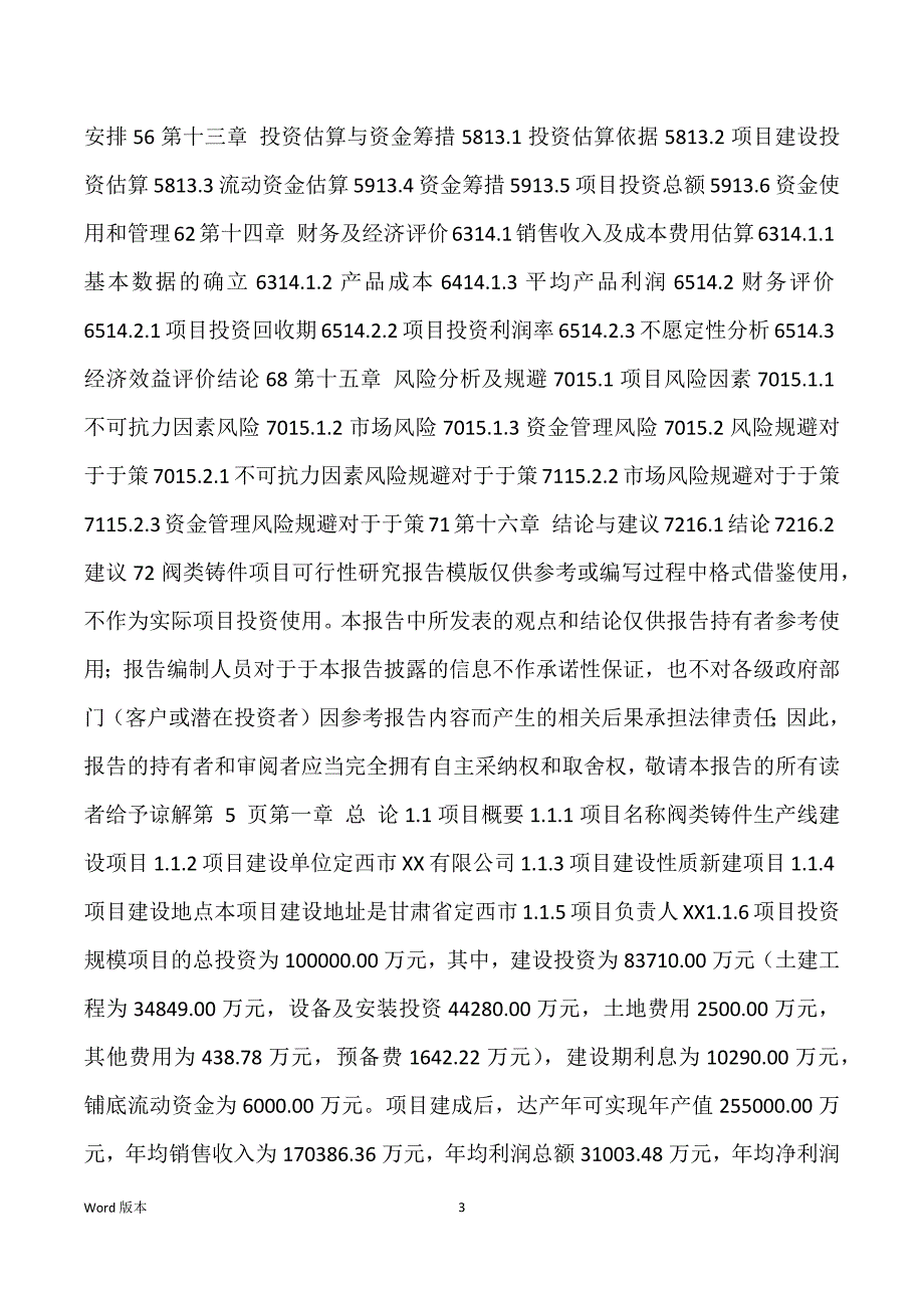 阀类铸件生产建设项目可行性研究汇报_第3页