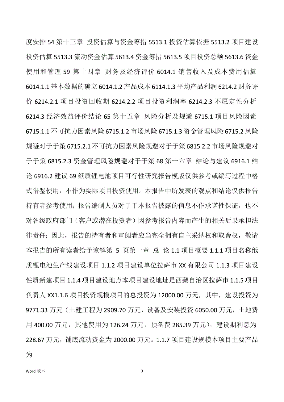 纸质锂电池生产建设项目可行性研究汇报_第3页