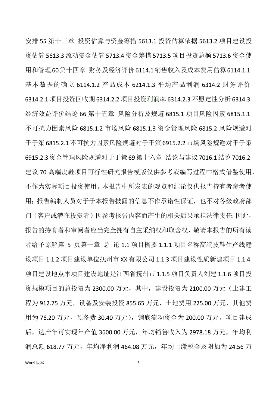 高端皮鞋生产建设项目可行性研究汇报_第3页