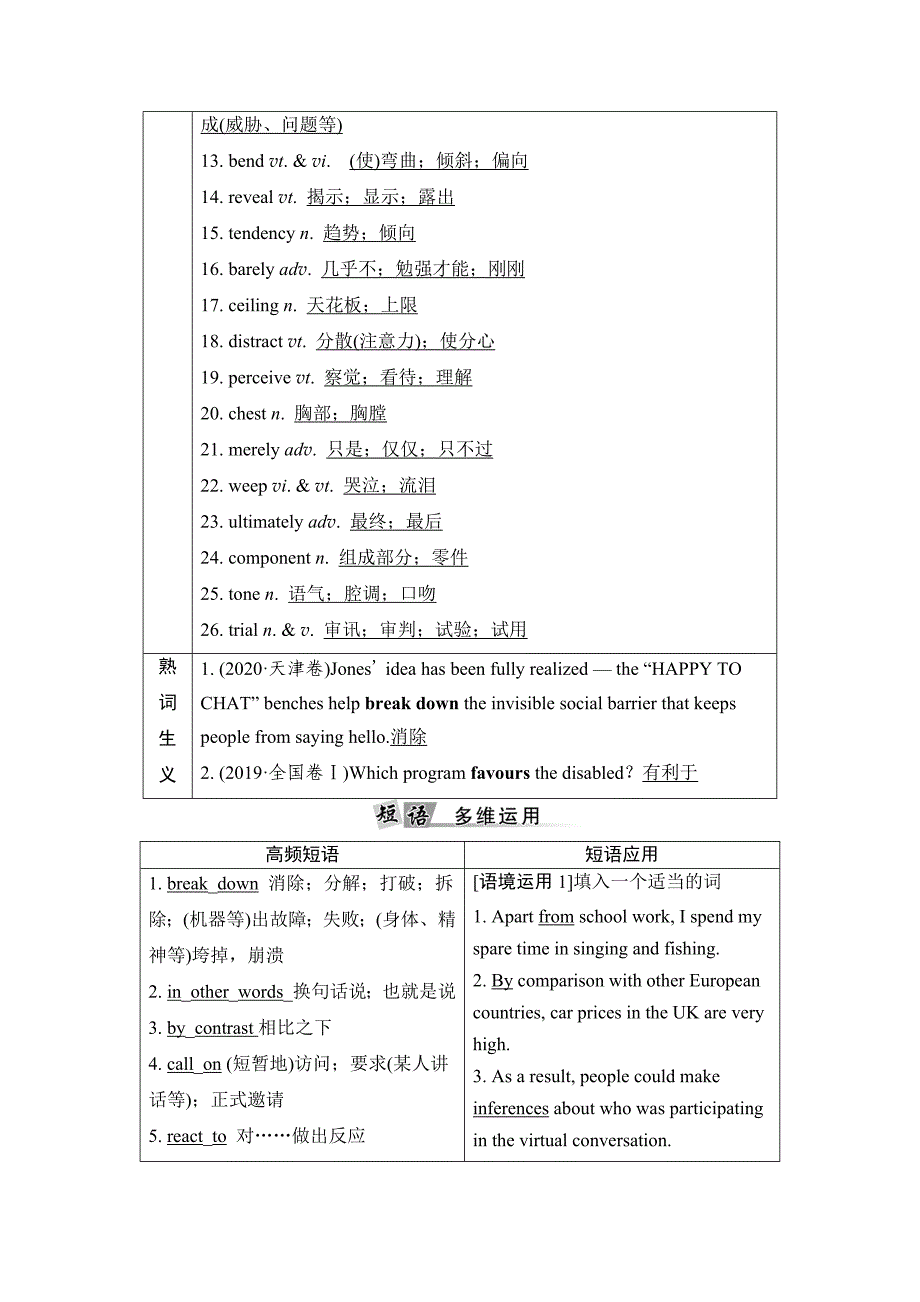 2022版新高考英语人教版总复习学案-选择性必修第1册-UNIT-4-BODY-LANGUAGE-含答案_第4页