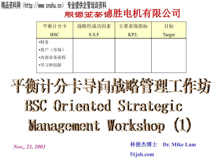 某电机公司平衡计分卡战略管理方案(共59页)_第1页