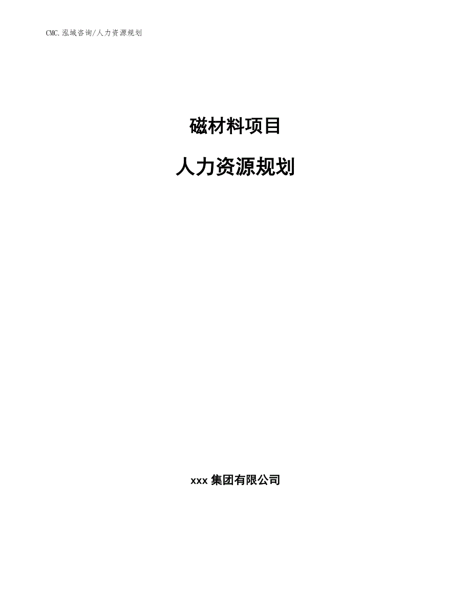 磁材料项目人力资源规划（模板）_第1页